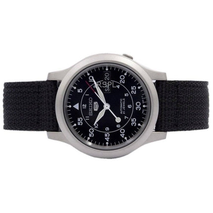 Generalüberholte Seiko 5 Military Automatik SNK809K2 Herrenuhr mit schwarzem Zifferblatt