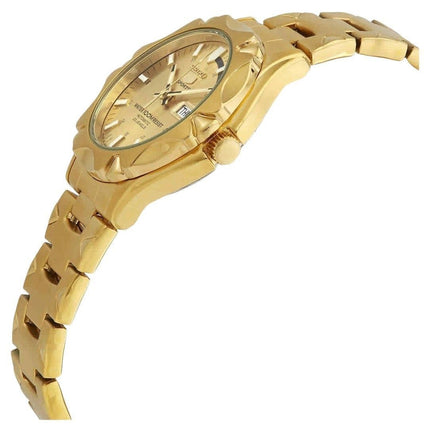 Generalüberholte Seiko 5 Sports Gold Tone Edelstahl Gold Zifferblatt Automatik SNZ450J1 100M Herrenuhr