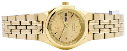 Generalüberholte Seiko 5 Automatikuhr mit goldenem Zifferblatt und 21 Steinen SYMA04K1 für Damen