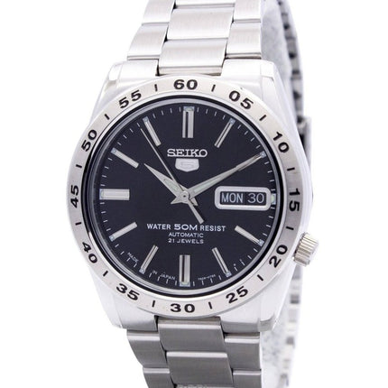 Generalüberholte Seiko 5 Automatikuhr mit schwarzem Zifferblatt und 21 Steinen SNKE01J1 Herrenuhr