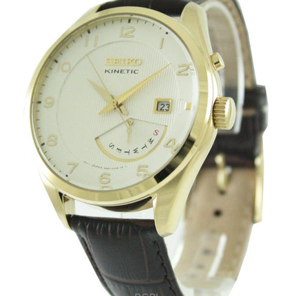 Generalüberholte Seiko Kinetic SRN052P1 Herrenuhr mit weißem Zifferblatt