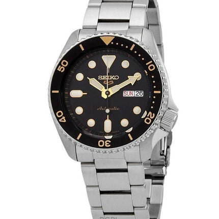 Generalüberholte Seiko 5 Sports Automatikuhr mit schwarzem Zifferblatt SRPD57K1 100M