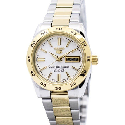 Generalüberholte Seiko 5 Automatik-Sportuhr mit weißem Zifferblatt SYMG42K1 für Damen