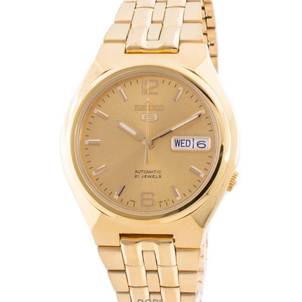 Generalüberholte Seiko 5 Automatikuhr mit goldenem Zifferblatt SNKL64K1 für Herren