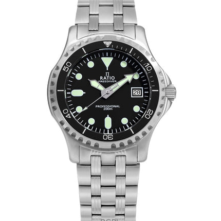 Ratio FreeDiver Professional Sapphire Black Dial Quartz RTF005 200M Herrenuhr