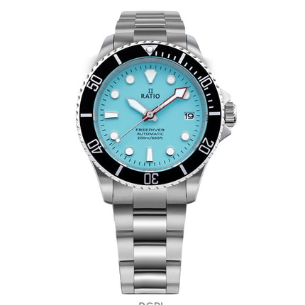 Ratio FreeDiver Saphir Edelstahl Eisblaues Zifferblatt Automatik RTF042 200M Herrenuhr