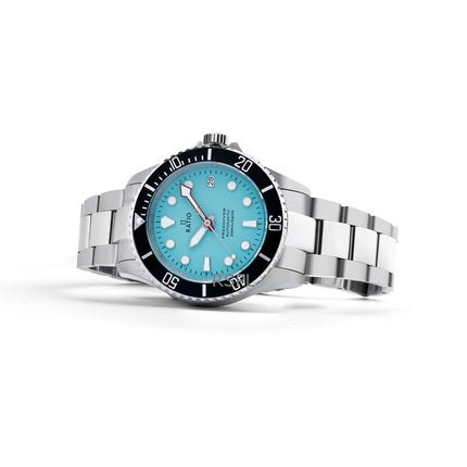 Ratio FreeDiver Saphir Edelstahl Eisblaues Zifferblatt Automatik RTF042 200M Herrenuhr