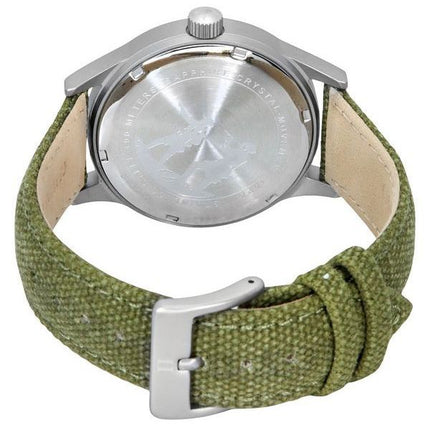 Ratio Quest Herren-Felduhr, Saphir-Canvas-Armband, Khaki-grünes Zifferblatt, Quarz, RTQ029 100M, Lewis &amp, Clark Edition