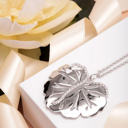 Morellato Ninfea Silberhalskette mit Foglia-Anhänger SAUE01 für Damen