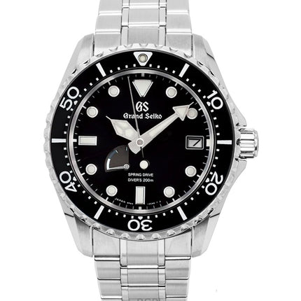 Grand Seiko Sport Spring Drive Edelstahl Schwarzes Zifferblatt Automatische Taucheruhr SBGA461G 200M Herrenuhr