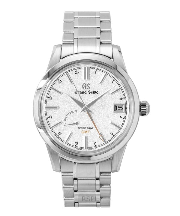 Grand Seiko Elegance GMT Edelstahl Silbernes Zifferblatt Automatik SBGE269G 100M Herrenuhr
