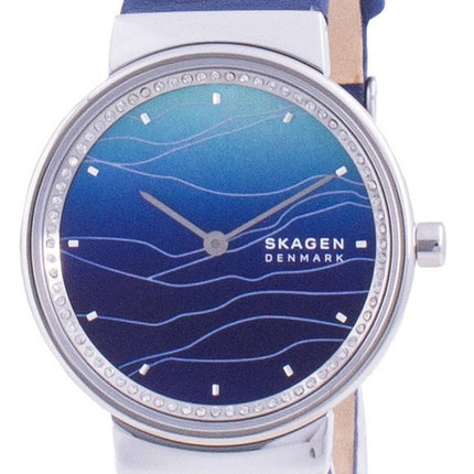 Skagen Annelie Blaues Zifferblatt Lederarmband Quarz SKW2903 Damenuhr