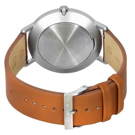 Skagen Kuppel Braunes Lederarmband Blaues Zifferblatt Quarz SKW6888 Herrenuhr