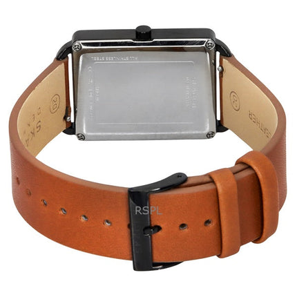 Skagen Hagen Lederarmband weißes Zifferblatt Quarz SKW6929 Herrenuhr