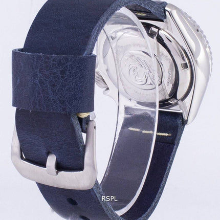 Seiko Automatik SKX009J1-LS15 Diver 200M dunkel blau Leder Armband Herrenuhr