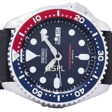 Seiko Automatik Diver Verhältnis aus schwarzem Leder SKX009J1-LS8 200M Herrenuhr