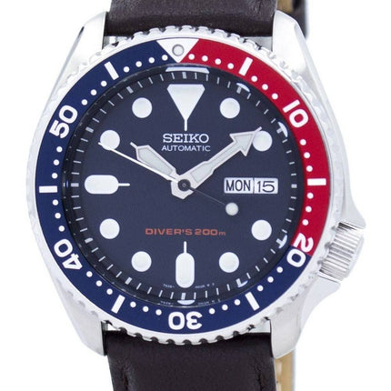 Seiko Automatik Diver 200M Verhältnis dunkelbraunes Leder SKX009K1-LS11 Herrenuhr