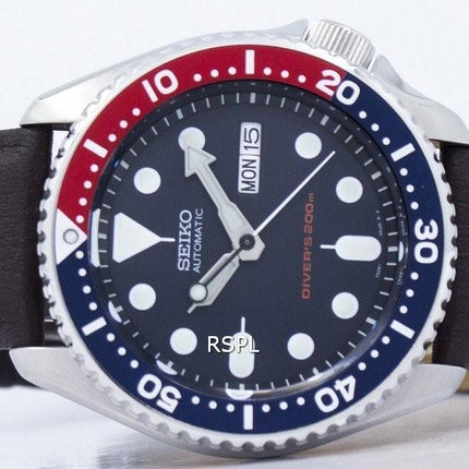 Seiko Automatik Diver 200M Verhältnis dunkelbraunes Leder SKX009K1-LS11 Herrenuhr