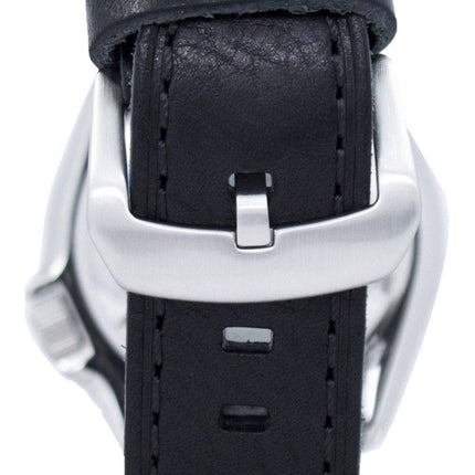 Seiko Automatik Diver 200M Verhältnis aus schwarzem Leder SKX009K1-LS8 Herrenuhr