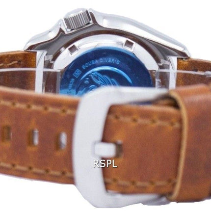 Seiko Automatik Diver 200M Verhältnis braun Leder SKX009K1-LS9 Herrenuhr