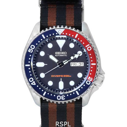 Seiko Blaues Zifferblatt Automatische Taucheruhr SKX009K1-var-NATO22 200M Herrenuhr