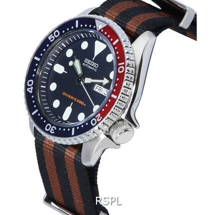 Seiko Blaues Zifferblatt Automatische Taucheruhr SKX009K1-var-NATO22 200M Herrenuhr