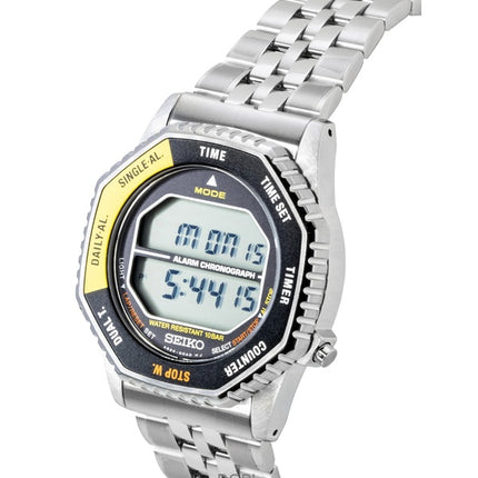 Seiko Rotocall Digital-Chronograph Edelstahl Quarz SMGG17P1 100M Herrenuhr