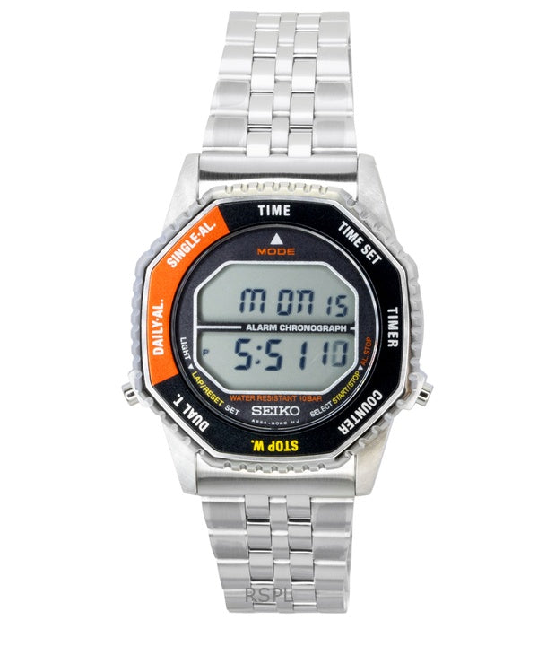 Seiko Rotocall Digital-Chronograph Edelstahl Quarz SMGG19P1 100M Herrenuhr