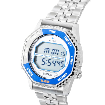 Seiko Rotocall Digital-Chronograph Edelstahl Quarz SMGG21P1 100M Herrenuhr