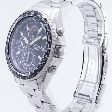 Generalüberholte Seiko Flightmaster Pilot Rechenschieber-Chronograph SND253 SND253P1 SND253P Herrenuhr