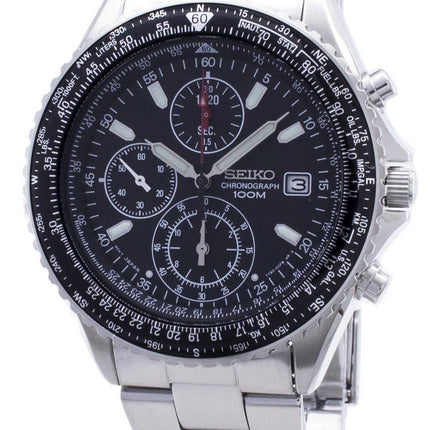 Generalüberholte Seiko Flightmaster Pilot Rechenschieber-Chronograph SND253 SND253P1 SND253P Herrenuhr