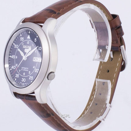 Seiko 5 militärische SNK807K2-SS2 automatische braun Leder Armband Herrenuhr