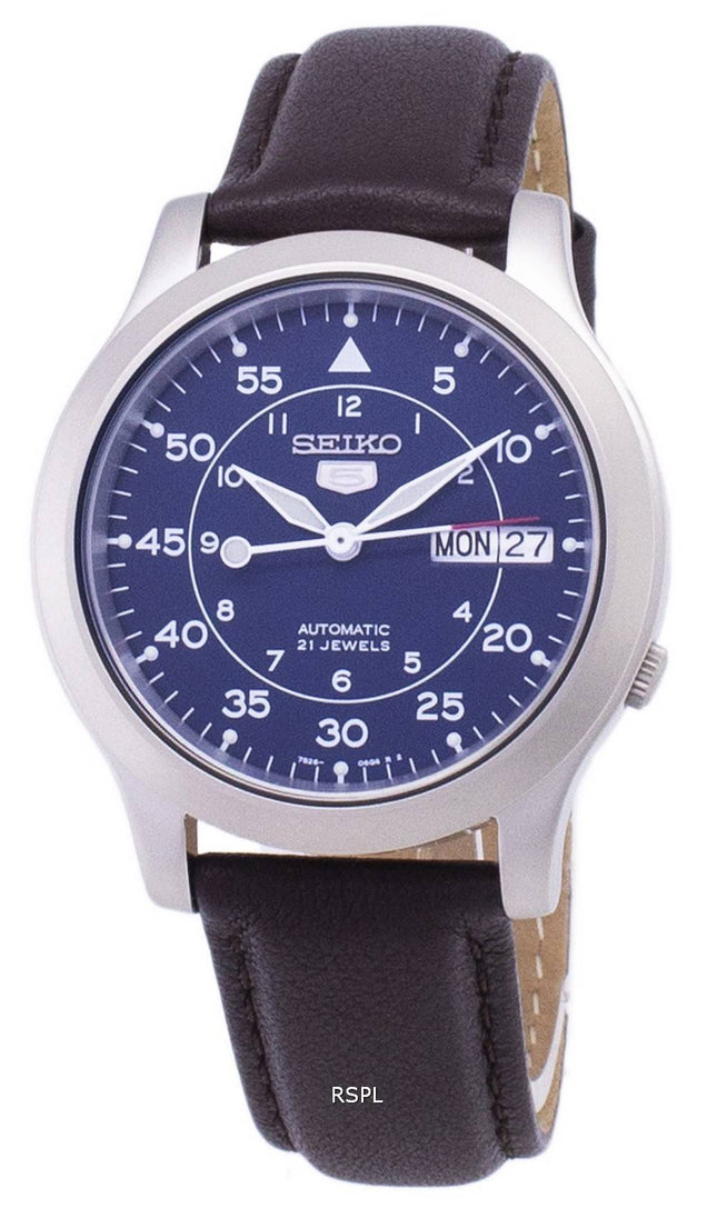 Seiko 5 militärische SNK807K2 SS4 automatische braun Leder Armband Herrenuhr