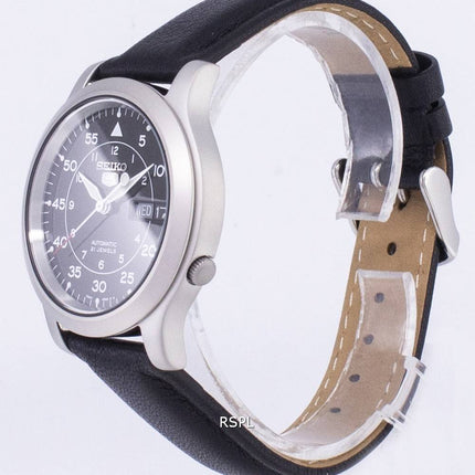 Seiko 5 militärische SNK809K2-SS3 automatische schwarzes Leder Armband Herrenuhr
