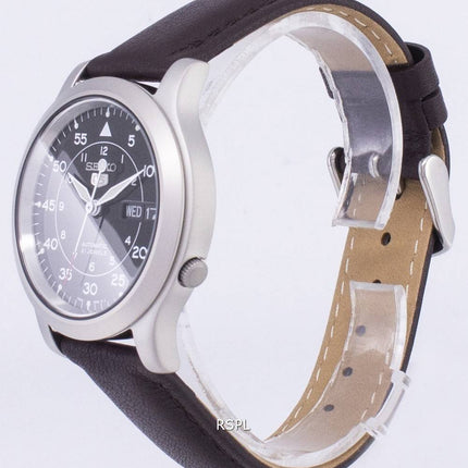 Seiko 5 militärische SNK809K2 SS4 automatische braun Leder Armband Herrenuhr