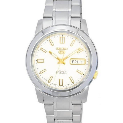 Seiko 5 Edelstahl weißes Zifferblatt Automatik SNKK07 SNKK07J1 SNKK07J Herrenuhr