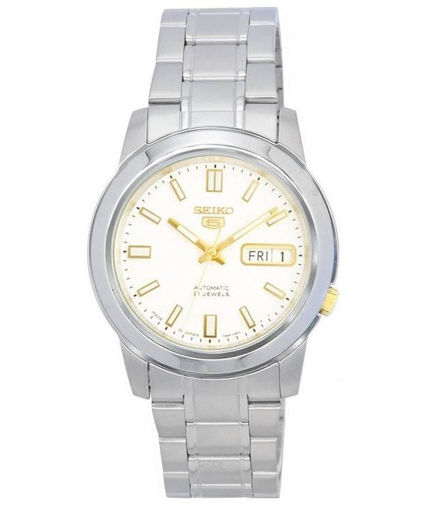 Seiko 5 Edelstahl weißes Zifferblatt Automatik SNKK07 SNKK07J1 SNKK07J Herrenuhr