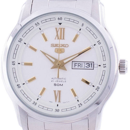 Generalüberholte Seiko 5 Automatik Herrenuhr mit weißem Zifferblatt (SNKP15, SNKP15K1, SNKP15K)