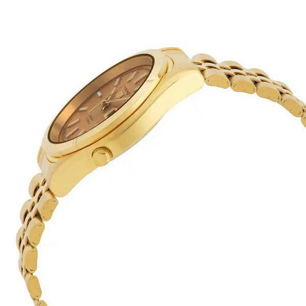 Seiko 5 Automatik-Herrenuhr SNXC34J5 aus goldfarbenem Edelstahl mit goldenem Zifferblatt und 21 Juwelen
