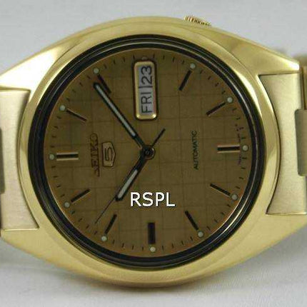 Generalüberholte Seiko 5 Automatik Herrenuhr mit goldenem Zifferblatt, Modell SNXL72K1/SNXL72K