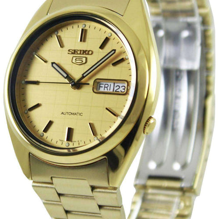 Generalüberholte Seiko 5 Automatik Herrenuhr mit goldenem Zifferblatt, Modell SNXL72K1/SNXL72K