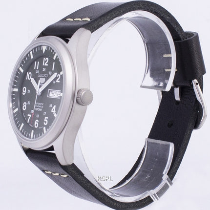 Seiko 5 Sports SNZG09J1-LS14 Herrenuhr aus schwarzem Lederarmband