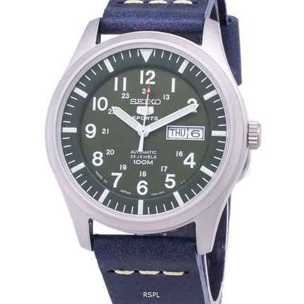 Seiko 5 Sports SNZG09J1-LS15 Herrenuhr aus dunkelblauem Lederarmband