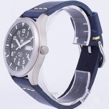 Seiko 5 Sports SNZG09J1-LS15 Herrenuhr aus dunkelblauem Lederarmband