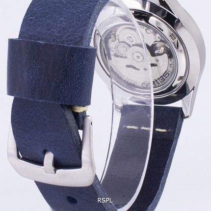 Seiko 5 Sports SNZG09J1-LS15 Herrenuhr aus dunkelblauem Lederarmband