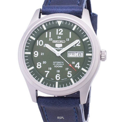 Seiko 5 Sports SNZG09K1 LS13 automatische dunkel blau Leder Armband Herrenuhr