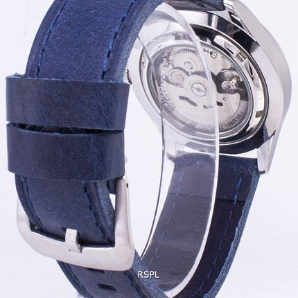 Seiko 5 Sports SNZG09K1 LS13 automatische dunkel blau Leder Armband Herrenuhr
