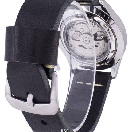 Seiko 5 Sports SNZG09K1-LS14 automatische schwarzes Leder Armband Herrenuhr