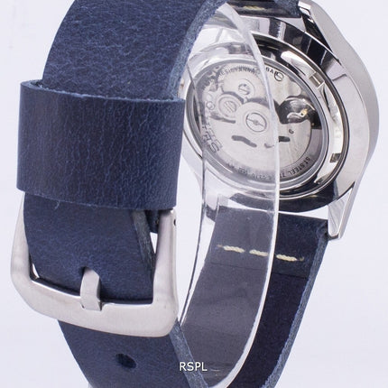 Seiko 5 Sports SNZG09K1-LS15 automatische dunkel blau Leder Armband Herrenuhr