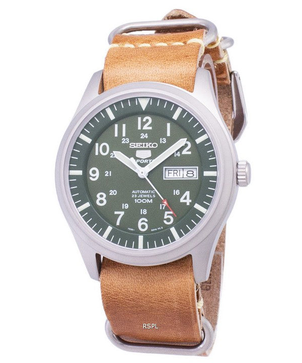 Seiko 5 Sports SNZG09K1-LS18 automatische braun Leder Armband Herrenuhr